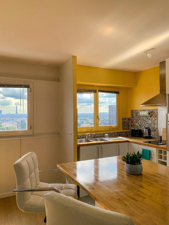 Vue Panoramique Sur Paris : Sublime Appartement Au Centre De Courbevoie Buitenkant foto